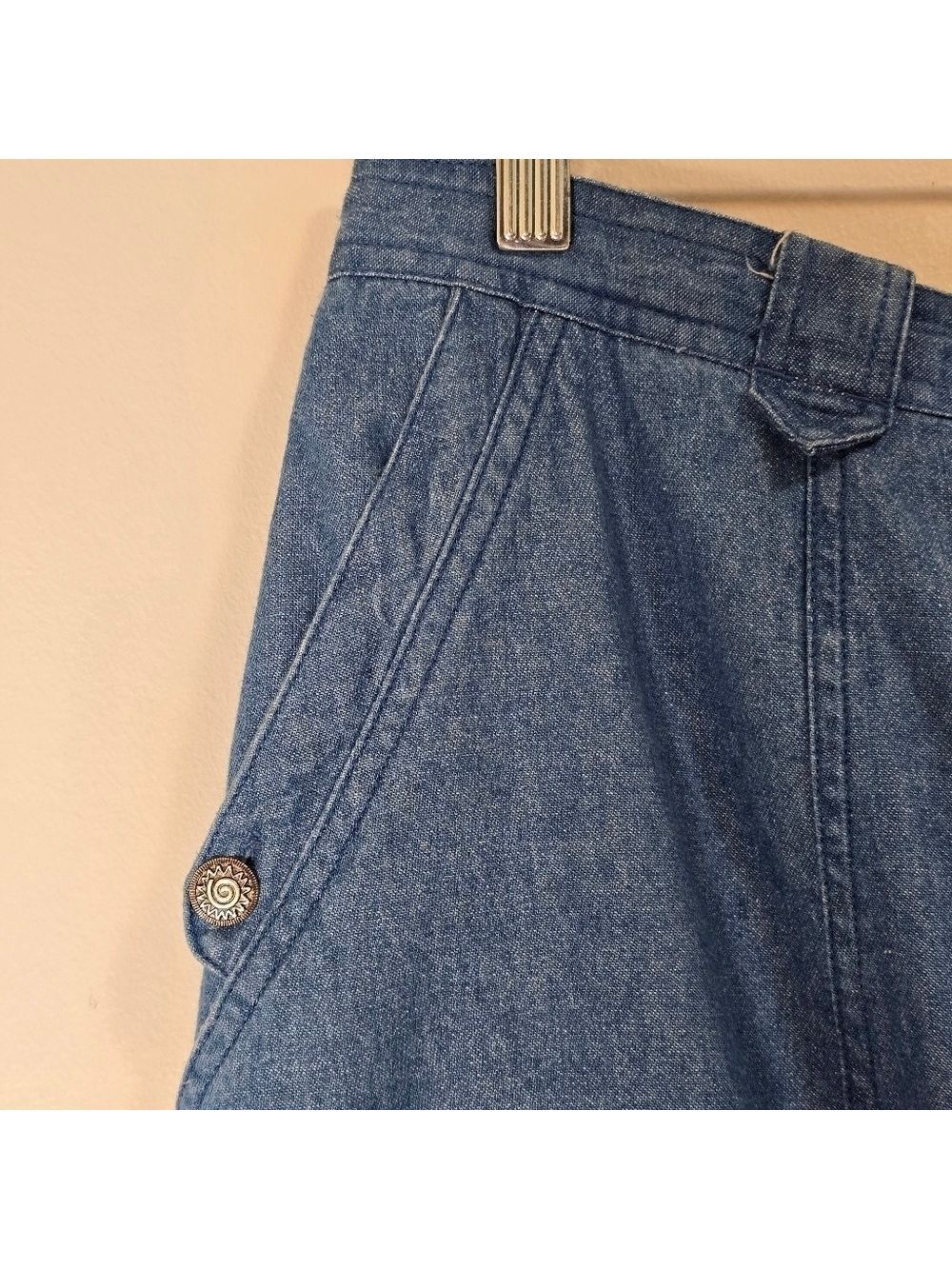 Vintage ellespost light denim maxi skirt color light blue size 14 - Picture 4 of 8